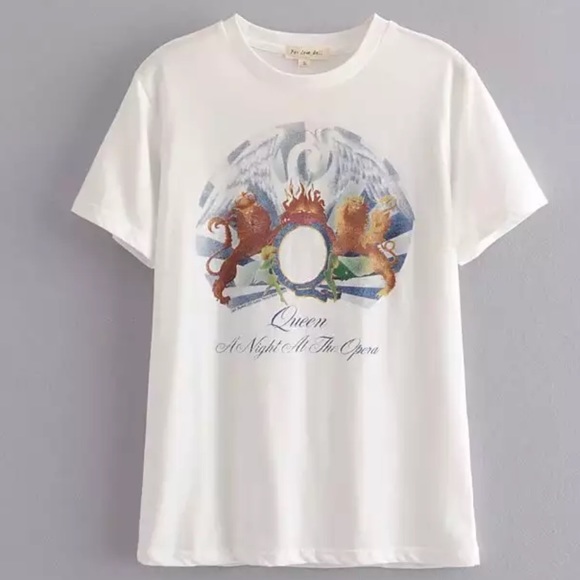 Queen Band Graphic Rock Tee Boho Vintage Style - Picture 2 of 2